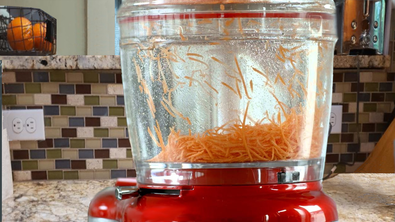 Carrot Cake Carrots in Food Processor