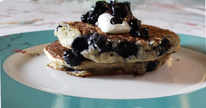 Ricotta Blueberry Sugar-Free Gluten-Free Pancakes