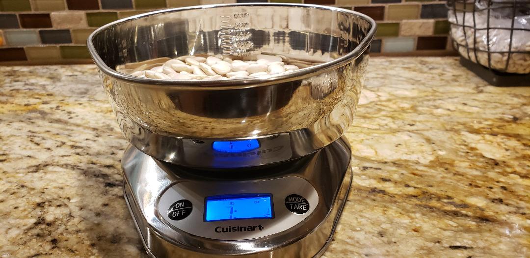 bowl of beans soaking